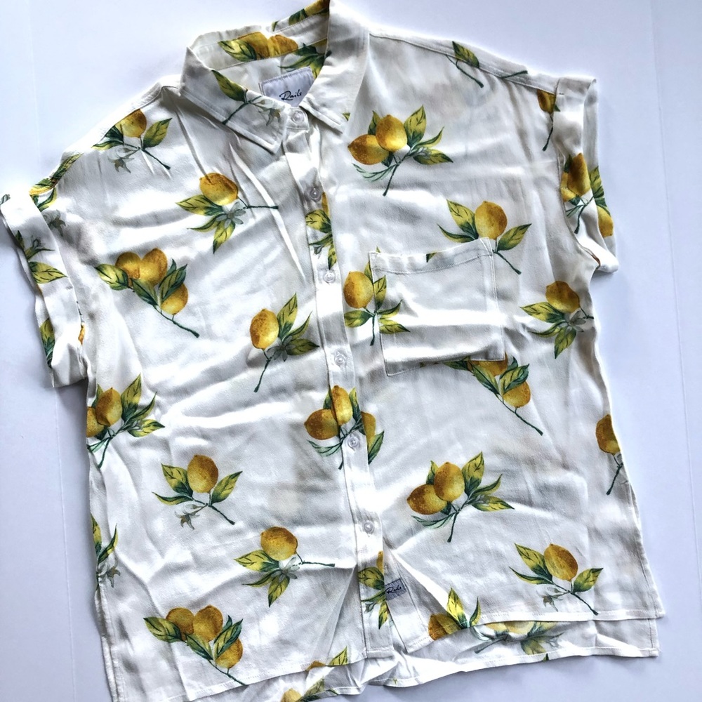Rails button down lemon blouse